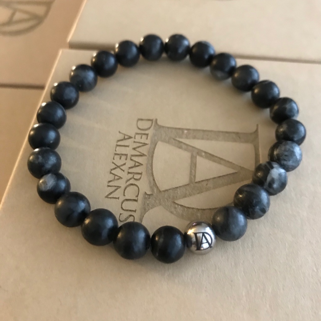 Demarcus Alexan Black Labradorite Stone Bracelet